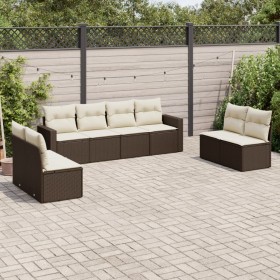 8-piece garden sofa set and brown synthetic rattan cushions by , Garden sets - Ref: Foro24-3218843, Price: 505,07 €, Discount: %