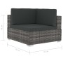 Ecksitzgruppe mit Kissen 2 Stück graues PE-Rattan von vidaXL, Modulare Sofas für den Außenbereich - Ref: Foro24-47262, Preis:...