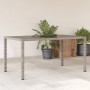 Mesa de jardín superficie de vidrio ratán PE gris 150x90x75 cm de , Mesas de jardín - Ref: Foro24-365532, Precio: 159,55 €, D...