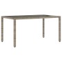 Garden table glass surface PE rattan gray 150x90x75 cm by , Garden tables - Ref: Foro24-365532, Price: 159,68 €, Discount: %