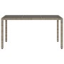 Garden table glass surface PE rattan gray 150x90x75 cm by , Garden tables - Ref: Foro24-365532, Price: 159,68 €, Discount: %