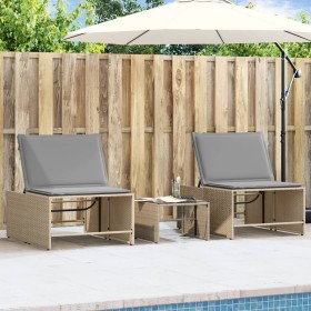 Sonnenliegen mit Tisch 2 Einheiten beige synthetisches Rattan von , Liegen - Ref: Foro24-368425, Preis: 180,99 €, Rabatt: %