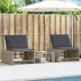 Sun loungers with table 2 units light gray synthetic rattan by , Loungers - Ref: Foro24-368427, Price: 180,93 €, Discount: %