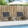 Sun loungers with table 2 units light gray synthetic rattan by , Loungers - Ref: Foro24-368427, Price: 180,93 €, Discount: %