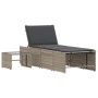 Sun loungers with table 2 units light gray synthetic rattan by , Loungers - Ref: Foro24-368427, Price: 180,93 €, Discount: %