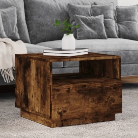 Coffee table with LED lights smoked oak 50x49x40 cm by , Coffee table - Ref: Foro24-839830, Price: 73,51 €, Discount: %