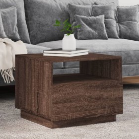 Coffee table with LED lights oak brown 50x49x40 cm by , Coffee table - Ref: Foro24-839832, Price: 79,99 €, Discount: %