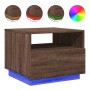 Coffee table with LED lights oak brown 50x49x40 cm by , Coffee table - Ref: Foro24-839832, Price: 79,99 €, Discount: %