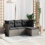 4-piece garden sofa set and gray synthetic rattan cushions by , Garden sets - Ref: Foro24-3263116, Price: 254,08 €, Discount: %