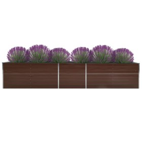 Brown galvanized steel flower bed 400x80x45 cm by vidaXL, Pots and planters - Ref: Foro24-47058, Price: 78,47 €, Discount: %