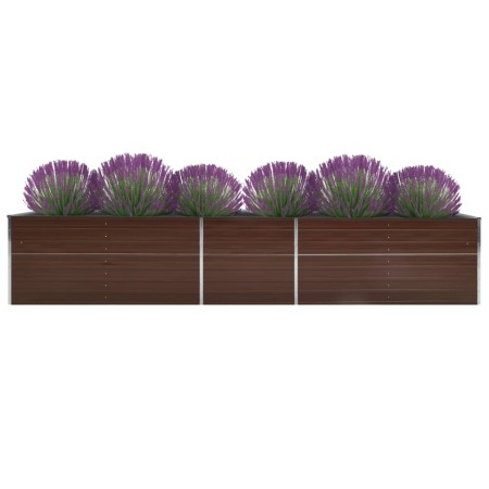 Brown galvanized steel flower bed 400x80x45 cm by vidaXL, Pots and planters - Ref: Foro24-47058, Price: 86,10 €, Discount: %