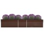 Brown galvanized steel flower bed 400x80x45 cm by vidaXL, Pots and planters - Ref: Foro24-47058, Price: 86,10 €, Discount: %