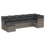 7-teiliges Gartensofa-Set mit grauen PE-Rattan-Kissen von , Gartensets - Ref: Foro24-3263196, Preis: 451,21 €, Rabatt: %