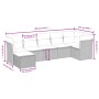 7-teiliges Gartensofa-Set mit grauen PE-Rattan-Kissen von , Gartensets - Ref: Foro24-3263196, Preis: 451,21 €, Rabatt: %