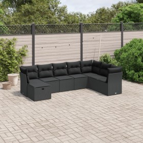 8-teiliges Gartensofa-Set und schwarze synthetische Rattankissen von , Gartensets - Ref: Foro24-3263271, Preis: 475,12 €, Rab...