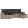 Gartensofa-Set mit Kissen, 5-teilig, graues synthetisches Rattan von , Gartensets - Ref: Foro24-3263466, Preis: 326,76 €, Rab...