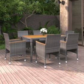 Garten-Essgruppe 7-teilig aus grauem synthetischem Rattan von vidaXL, Gartensets - Ref: Foro24-3058437, Preis: 451,87 €, Raba...