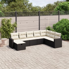 8-teiliges Gartensofa-Set und schwarze synthetische Rattankissen von , Gartensets - Ref: Foro24-3263582, Preis: 481,11 €, Rab...