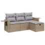 Garden sofa set with beige cushions mix 4 pieces PE rattan by , Garden sets - Ref: Foro24-3263755, Price: 268,64 €, Discount: %