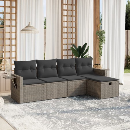 Garden sofa set with cushions 5 pieces gray synthetic rattan by , Garden sets - Ref: Foro24-3263776, Price: 326,36 €, Discoun...