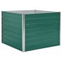 Jardinera elevada de acero galvanizado verde 100x100x77 cm