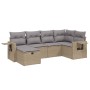 Gartensofa-Set mit beigem Kissenmix, 6-teilig, PE-Rattan von , Gartensets - Ref: Foro24-3263795, Preis: 403,00 €, Rabatt: %