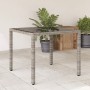 Mesa de jardín superficie de vidrio ratán PE gris 90x90x75 cm de , Mesas de jardín - Ref: Foro24-365526, Precio: 117,24 €, De...