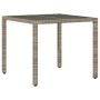 Garden table glass surface PE rattan gray 90x90x75 cm by , Garden tables - Ref: Foro24-365526, Price: 117,24 €, Discount: %