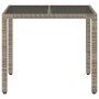 Garden table glass surface PE rattan gray 90x90x75 cm by , Garden tables - Ref: Foro24-365526, Price: 117,24 €, Discount: %