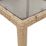 Garden table glass surface PE rattan beige 190x90x75 cm by , Garden tables - Ref: Foro24-365539, Price: 205,48 €, Discount: %