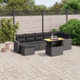 8-teiliges Gartensofa-Set und schwarze synthetische Rattankissen von , Gartensets - Ref: Foro24-3264730, Preis: 482,95 €, Rab...