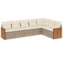 Set sofás de jardín 7 piezas y cojines ratán sintético beige de , Conjuntos de jardín - Ref: Foro24-3227710, Precio: 585,30 €...