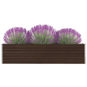 Galvanized steel raised planter in brown, 320x40x77 cm by vidaXL, Pots and planters - Ref: Foro24-47050, Price: 80,92 €, Disc...