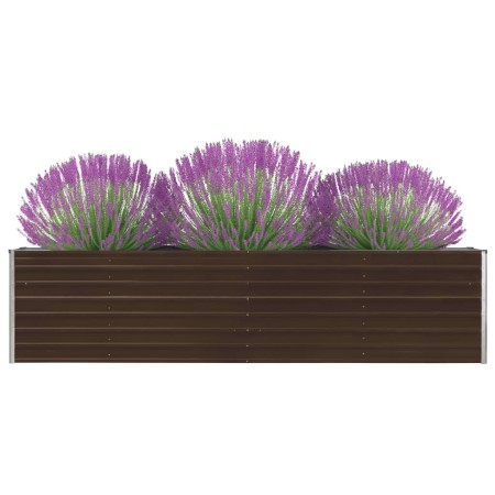 Galvanized steel raised planter in brown, 320x40x77 cm by vidaXL, Pots and planters - Ref: Foro24-47050, Price: 78,99 €, Disc...