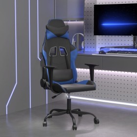 Schwarz-blauer Massage-Gaming-Stuhl aus Kunstleder von , Gaming-Stühle - Ref: Foro24-345399, Preis: 125,99 €, Rabatt: %