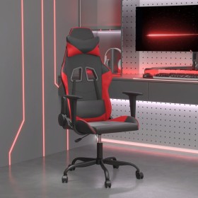 Silla gaming de masaje cuero sintético negro y rojo de , Sillones para videojuegos - Ref: Foro24-345400, Precio: 121,99 €, De...