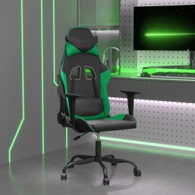 Black and green synthetic leather massage gaming chair by , Gaming chairs - Ref: Foro24-345402, Price: 121,69 €, Discount: %