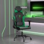 Black and green synthetic leather massage gaming chair by , Gaming chairs - Ref: Foro24-345402, Price: 121,69 €, Discount: %