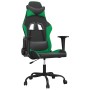 Black and green synthetic leather massage gaming chair by , Gaming chairs - Ref: Foro24-345402, Price: 121,69 €, Discount: %