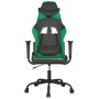 Black and green synthetic leather massage gaming chair by , Gaming chairs - Ref: Foro24-345402, Price: 121,69 €, Discount: %