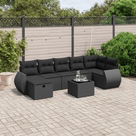 8-teiliges Gartensofa-Set und schwarze synthetische Rattankissen von , Gartensets - Ref: Foro24-3264131, Preis: 517,70 €, Rab...