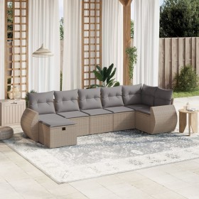 Garden sofa set with beige cushions mix 7 pieces PE rattan by , Garden sets - Ref: Foro24-3264125, Price: 500,58 €, Discount: %