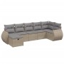 Garden sofa set with beige cushions mix 7 pieces PE rattan by , Garden sets - Ref: Foro24-3264125, Price: 508,39 €, Discount: %