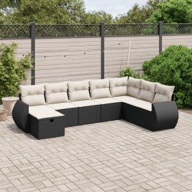 8-teiliges Gartensofa-Set und schwarze synthetische Rattankissen von , Gartensets - Ref: Foro24-3264202, Preis: 511,23 €, Rab...