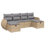 Gartensofa-Set mit beigem Kissenmix, 6-teilig, PE-Rattan von , Gartensets - Ref: Foro24-3264165, Preis: 401,74 €, Rabatt: %