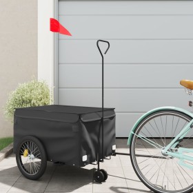 Black iron bicycle trailer 30 kg by , Bicycle trailers - Ref: Foro24-94101, Price: 86,24 €, Discount: %