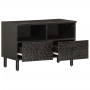 Solid black mango wood TV cabinet 70x33x46 cm by , TV Furniture - Ref: Foro24-356820, Price: 103,99 €, Discount: %