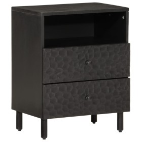 Mesita de noche madera maciza de mango negra 50x33x60 cm de , Mesitas de noche - Ref: Foro24-356829, Precio: 110,99 €, Descue...