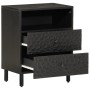 Mesita de noche madera maciza de mango negra 50x33x60 cm de , Mesitas de noche - Ref: Foro24-356829, Precio: 97,83 €, Descuen...