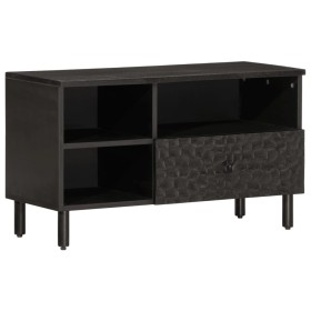 Mueble de TV madera maciza de mango negro 80x33x46 cm de , Muebles TV - Ref: Foro24-356836, Precio: 102,99 €, Descuento: %